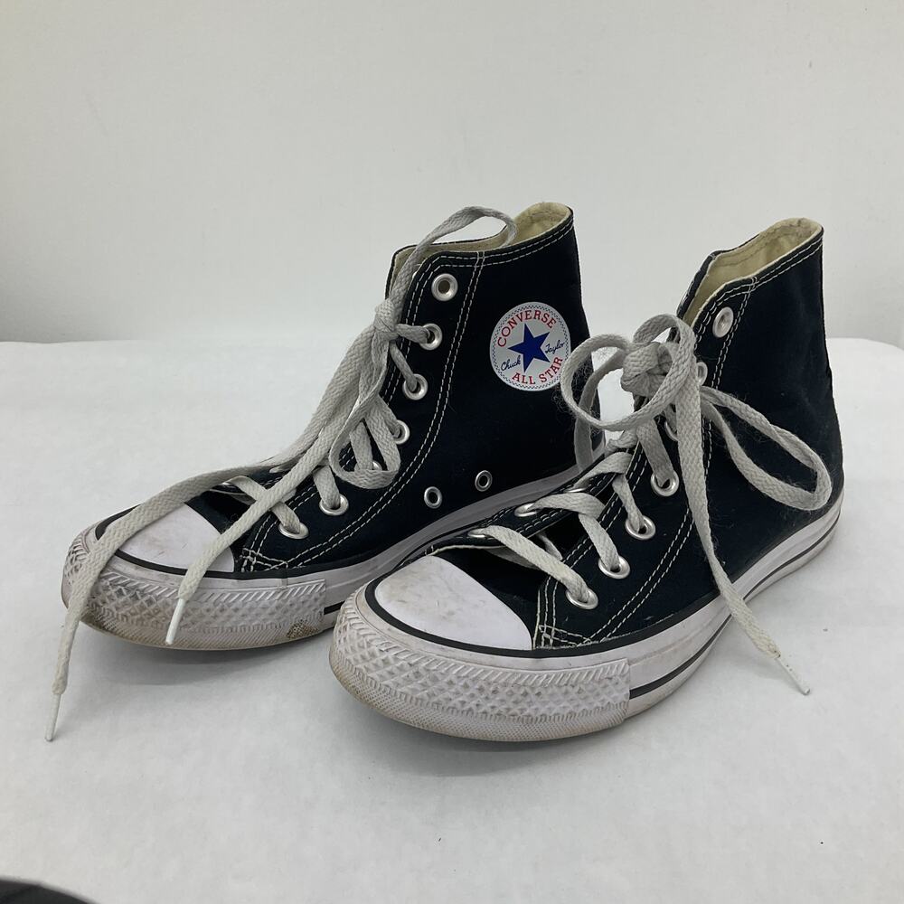 Converse Black Sneakers High Top Canvas Shoes Men's Size 4 Preowned - Picture 2 of 6